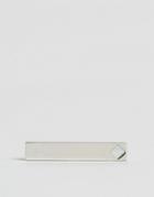 Asos Tie Bar With Mother Of Pearl - Silver