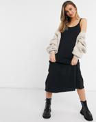 Miss Selfridge Petite Funnel Neck Top In Black Floral Print-brown