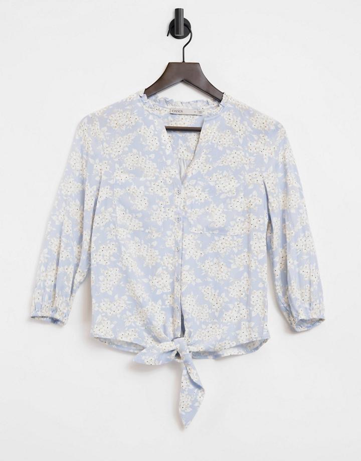 Oasis Button Down Blouse In Ditsy Print-multi