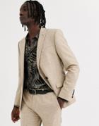 Twisted Tailor Super Skinny Double Breasted Suit Jacket In Stone