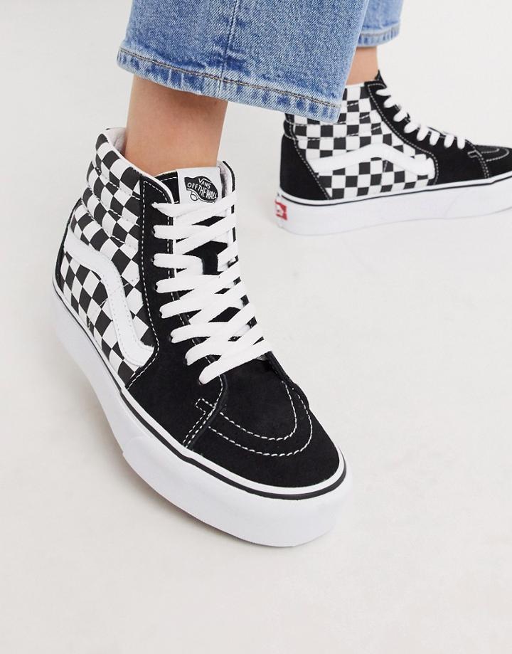 Vans Sk8-hi Platform 2.0 Sneaker In Checkerboard-black