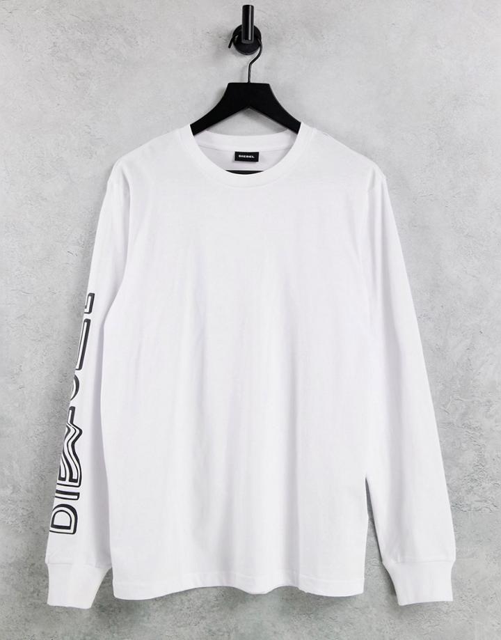 Diesel T-just Long Sleeve Top In White