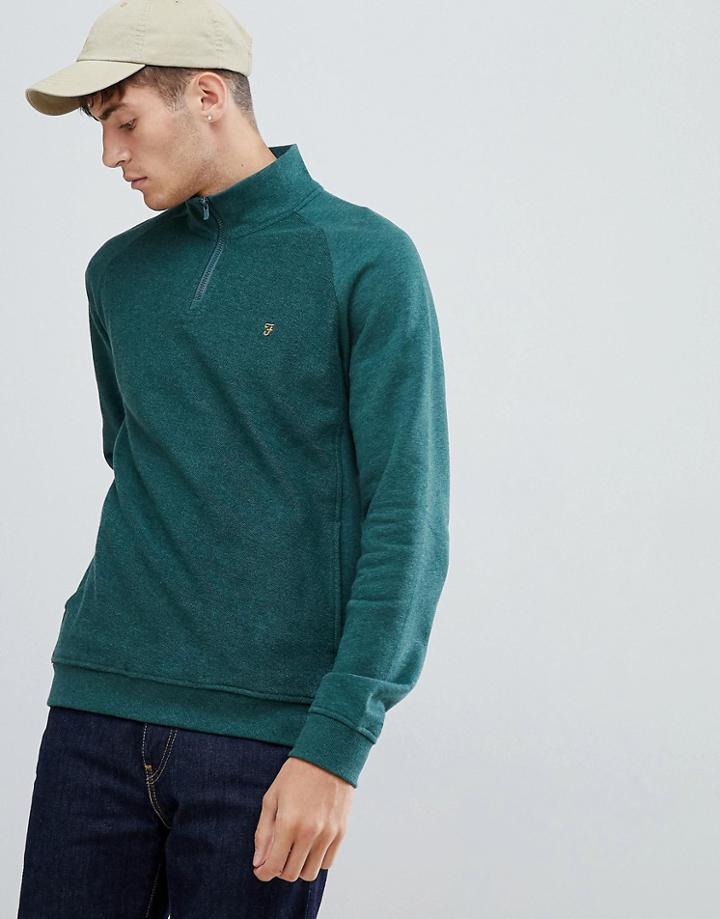 Farah Finniestone Zip Neck Sweat In Navy - Navy