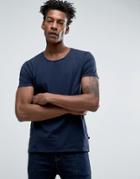 Scotch & Soda T-shirt Crew Neck In Stretch Slim Fit In Navy - Navy