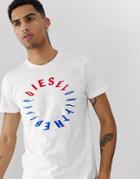 Diesel T-diego-y2 Logo T-shirt In White - White
