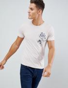 Selected Homme Chest Flower Print T-shirt - Pink