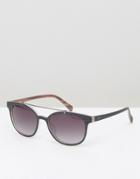 Esprit Round Sunglasses With Double Brow - Black