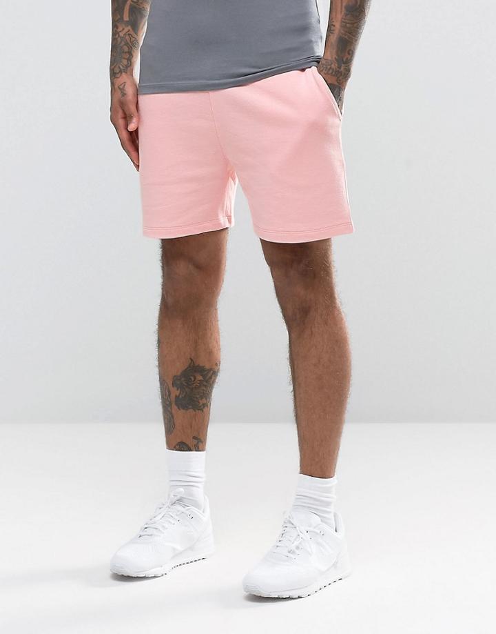 Asos Jersey Runner Shorts In Pink - Strawberry Cream