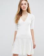 Ganni Williams Classic Mini Dress In White - White