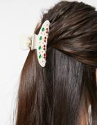 Asos Design Hair Claw With Embellished Cherry Design-multi