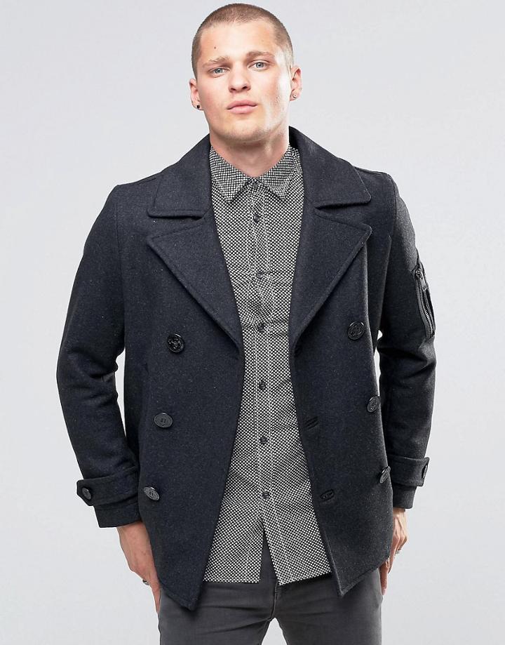 Diesel W-samico Db Wool Coat - Gray