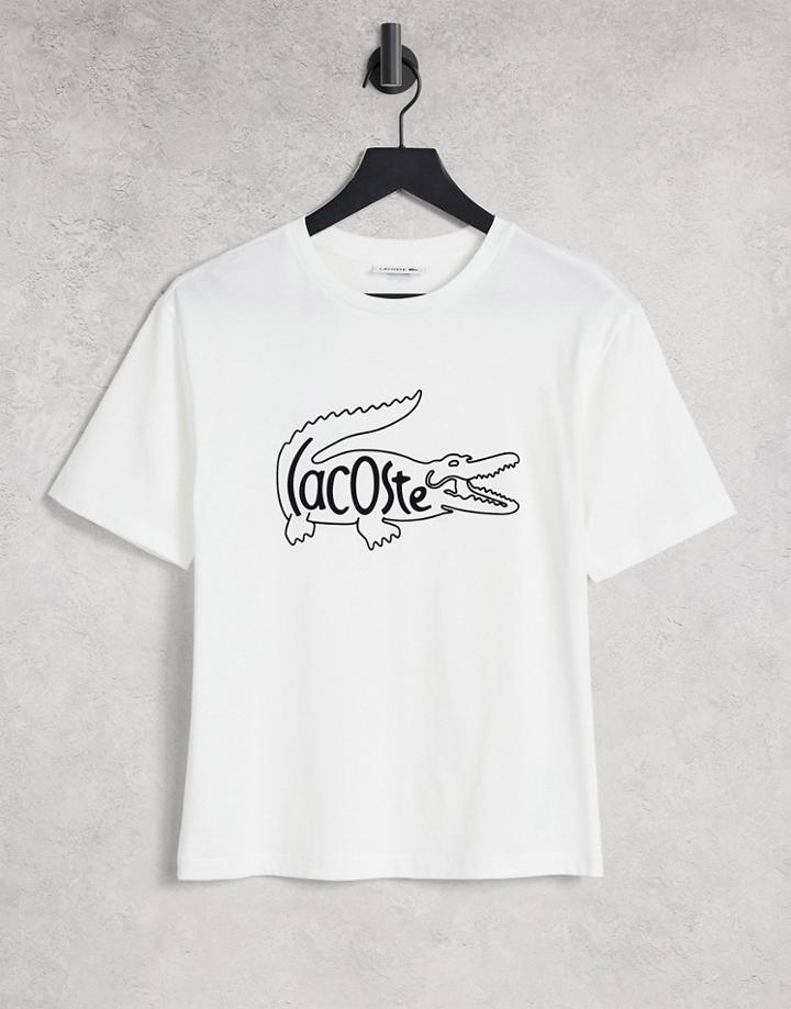 Lacoste New Croc Boxy T-shirt In White
