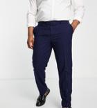 Harry Brown Plus Pinstripe Slim Fit Suit Pants-navy