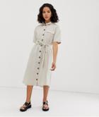 Noisy May Button Through Utility Shirt Dress - Multi