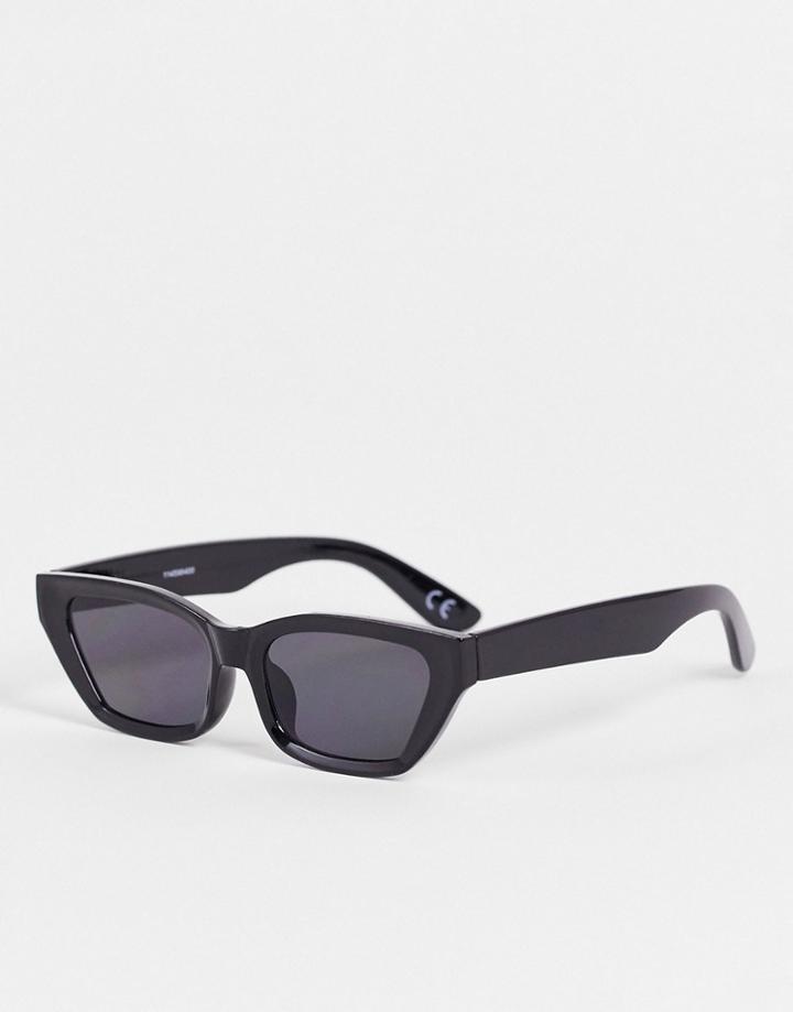 Asos Design Recycled Cat Eye Sunglasses With Smoke Lens In Black