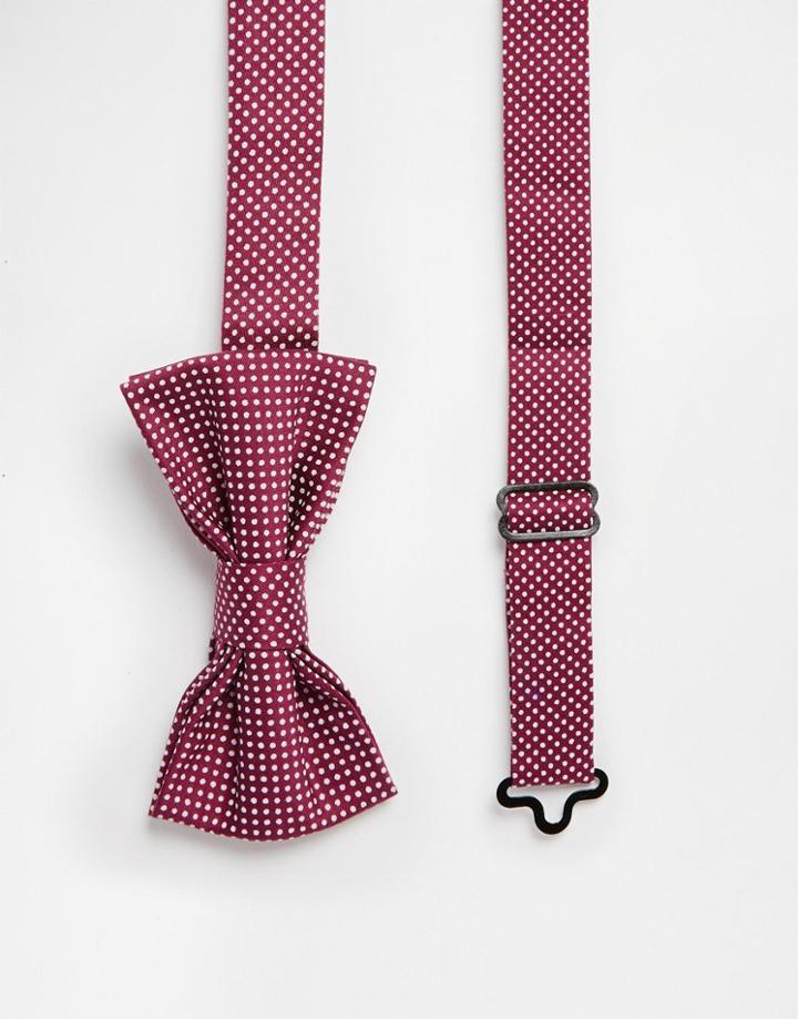Devils Advocate Red Spot Bow Tie - Red