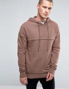 Siksilk Hoodie With Raw Edges - Tan