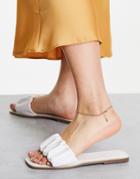 Asos Design Favor Ruched Flat Mules In White