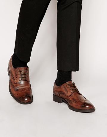 Frank Wright Leather Brogues - Brown