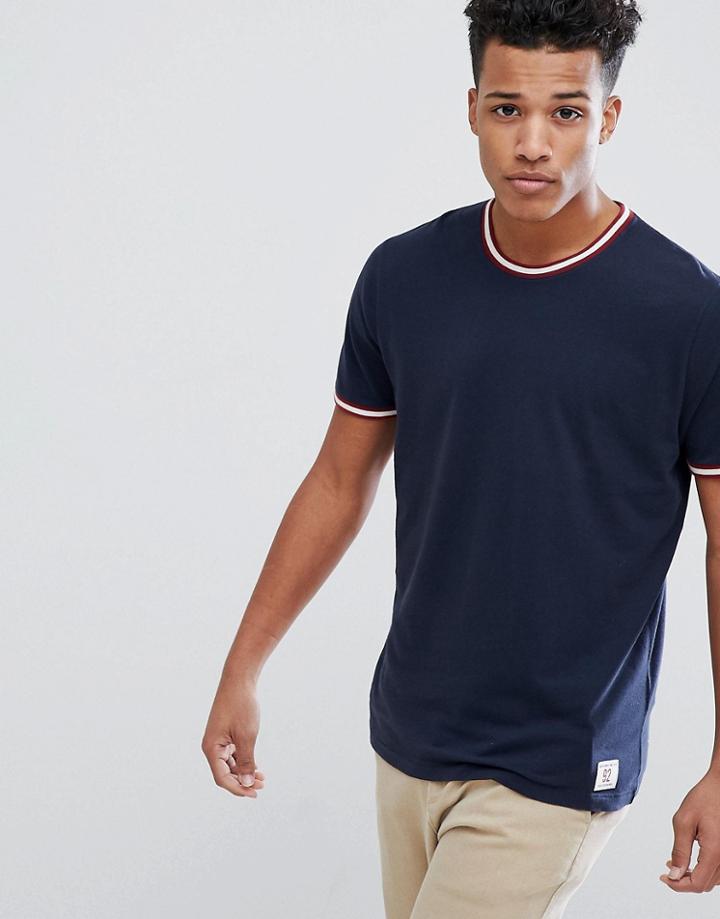Abercrombie & Fitch Varsity Tipped Ringer T-shirt In Navy - Navy