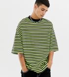 Collusion Printed Short Sleeve Stripe T-shirt - Multi