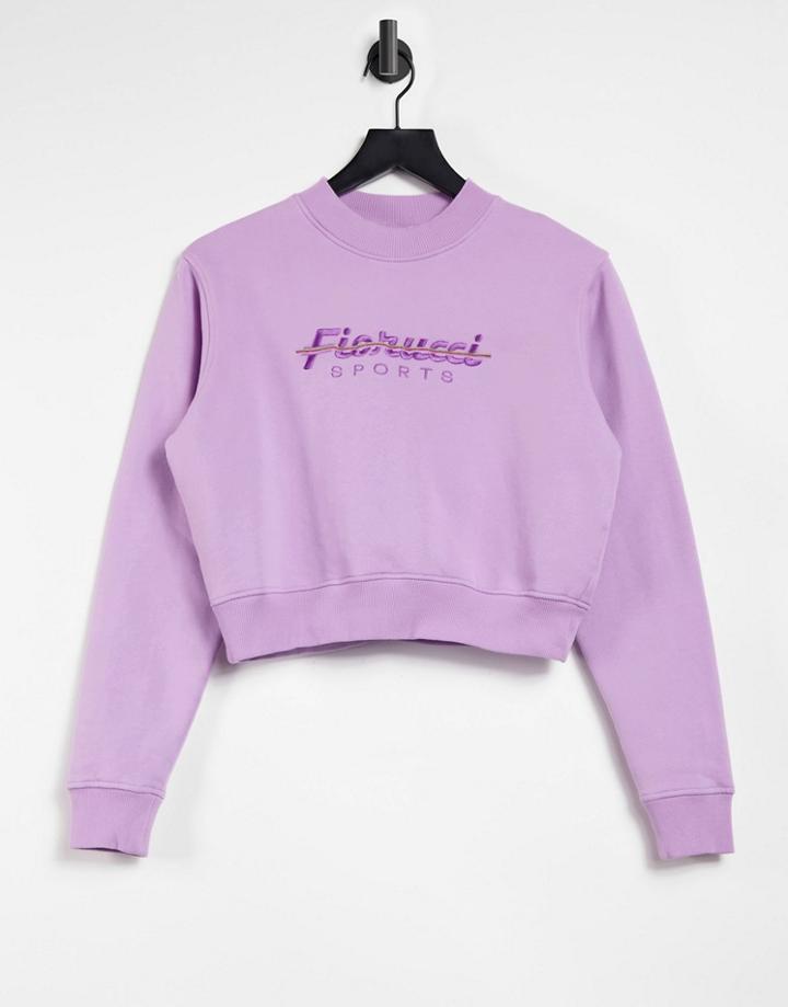 Fiorucci Sport Crop Sweatshirt In Pink-purple