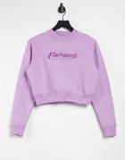 Fiorucci Sport Crop Sweatshirt In Pink-purple