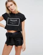 Nicce London Logo Crop T-shirt - Black