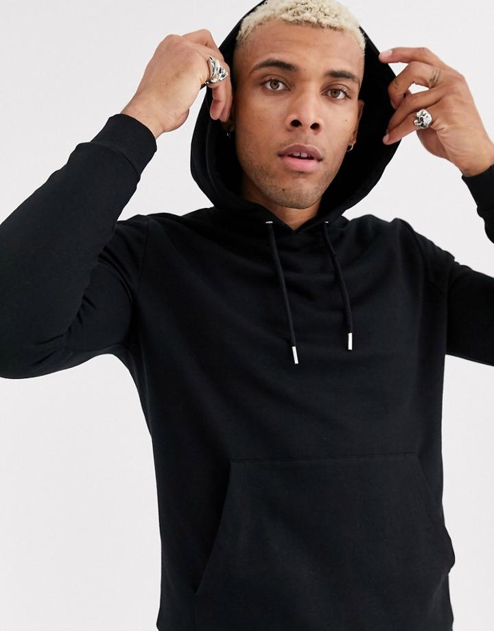 Asos Design Organic Hoodie In Black