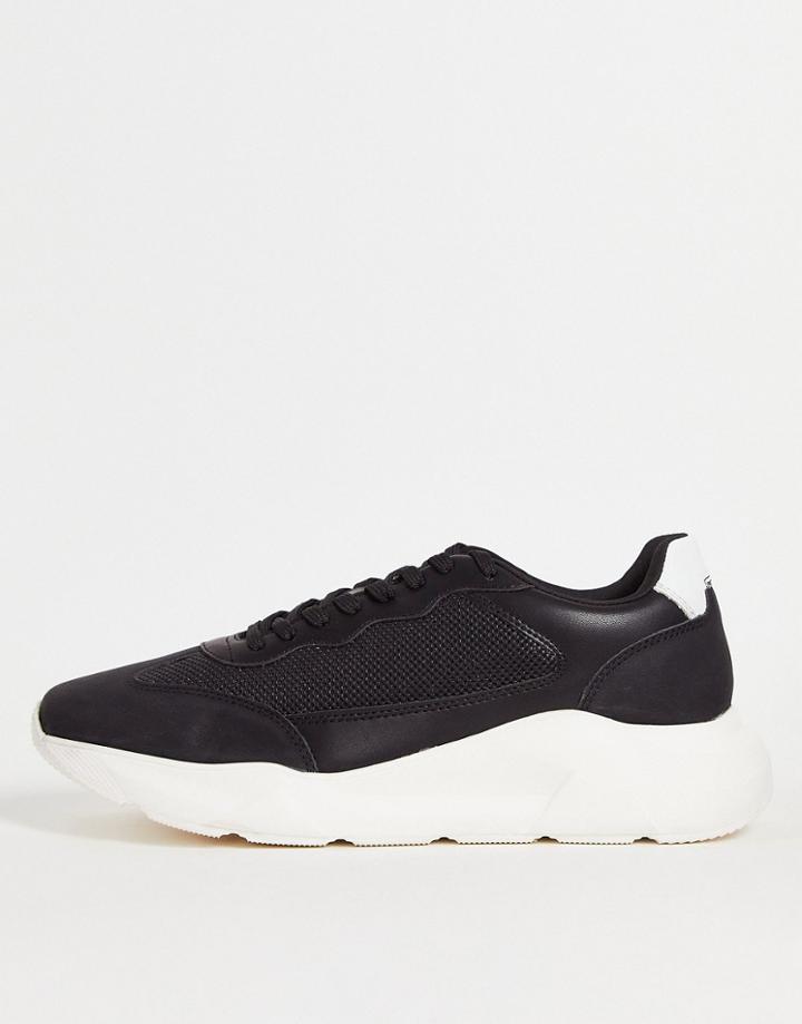 River Island Embossed Runner Sneakers In Black
