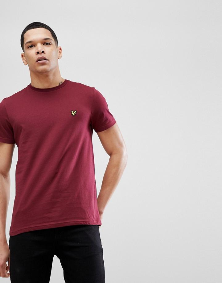 Lyle & Scott Logo T-shirt In Burgundy - Red
