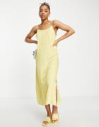 Y.a.s Sanna Strappy Printed Midi Dress In Yellow