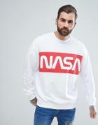 Asos Oversized Sweatshirt With Nasa Print - White
