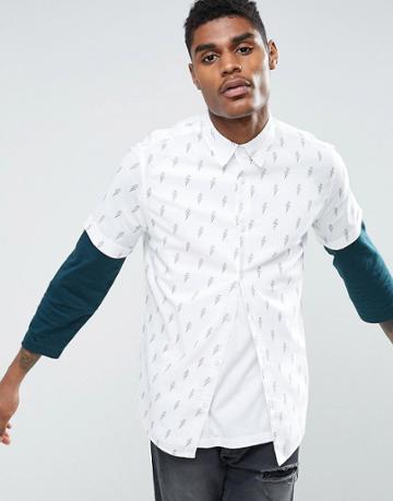 Midnight Surf Lightening Revere Collar Shirt - White