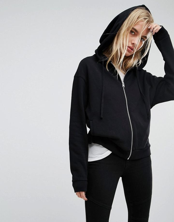 All Saints Hooded Sweater With Rouched Back - Black