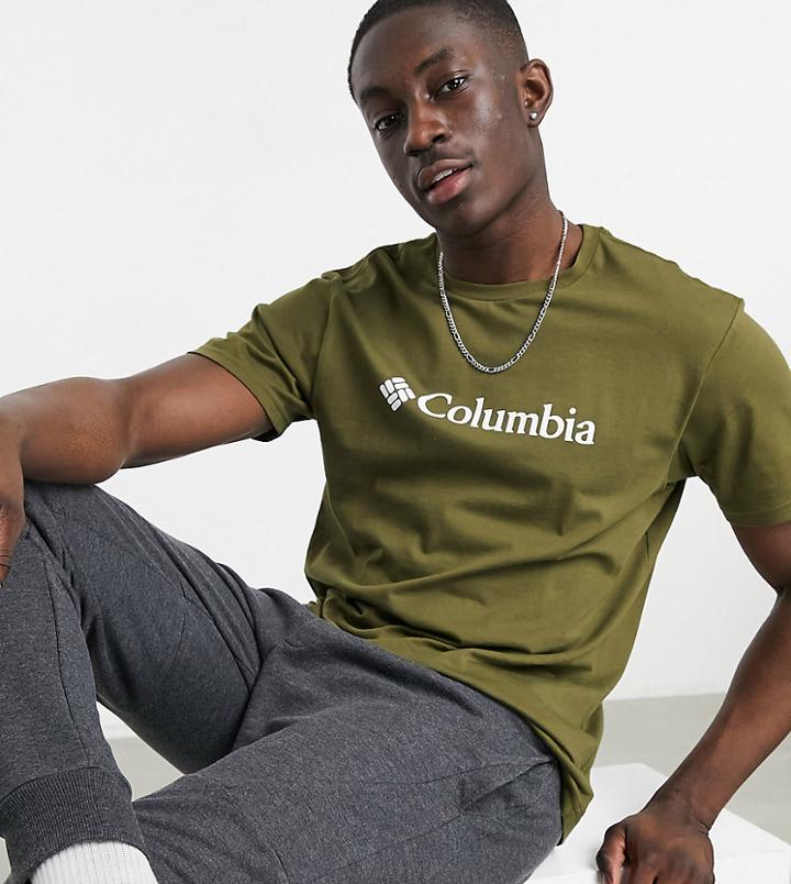 Columbia Csc Basic Logo T-shirt In Khaki Exclusive At Asos-green