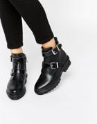 Aldo Chunkly Buckle Boots - Black