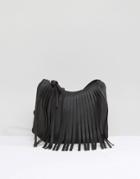 Yoki Fashion Fringed Cross Body Bag - Black