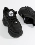 Buffalo London Classic Lowtop Platform Sneakers In Black - Black