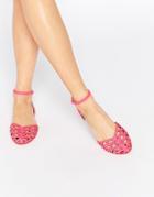 Asos Jacqui Two Part Stud Shoes - Pink