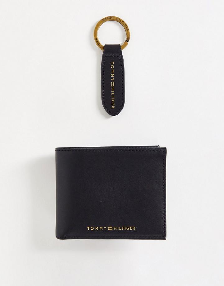 Tommy Hilfiger Wallet And Key Fob Set In Black