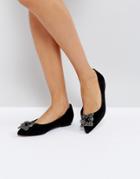 Dune Briela Embellished Flat Shoes - Black