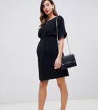 Asos Design Maternity Wiggle Mini Dress-black