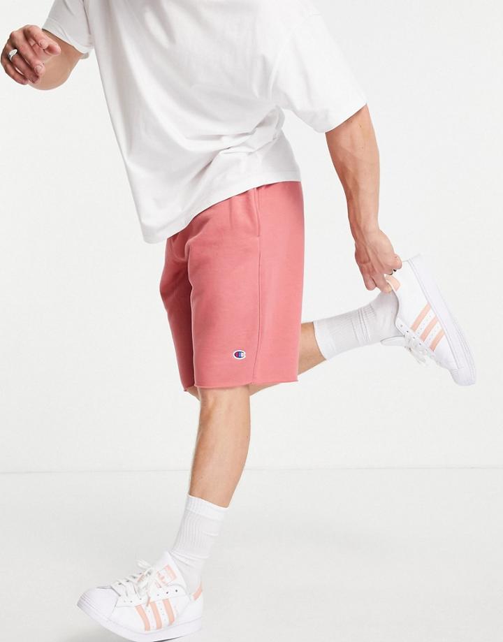 Champion Small Logo Shorts In Coral Pink
