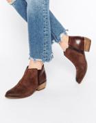 Dune Penelope Brown Suede Ankle Boot - Brown