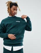 Asos X Unknown London Sweatshirt With Back Stripe - Green