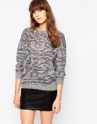 Vero Moda Animal Print Sweater - Asphalt