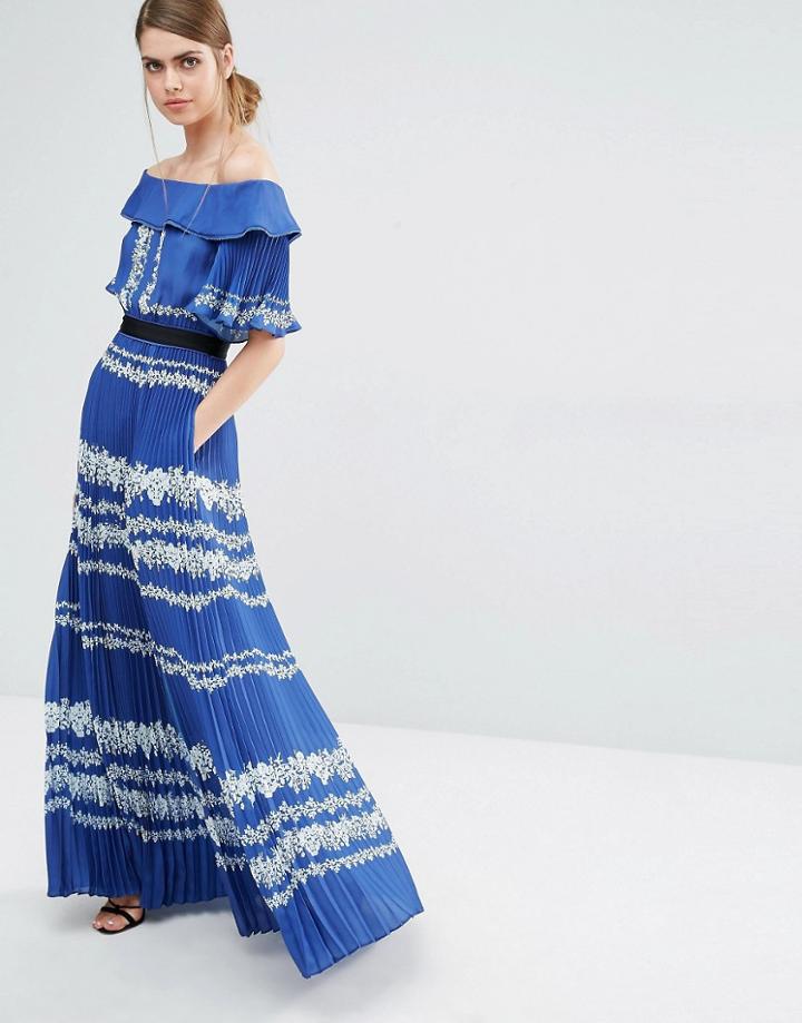 Self Portrait Off Shoulder Maxi Dress