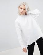 Weekday High Neck Pleat Back Shirt - White