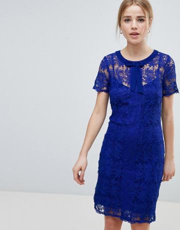 Angel Eye Lace Shift Dress - Navy